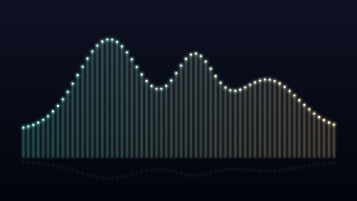 A luminous frequency spectrum / filter bank